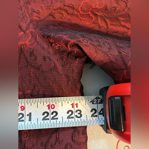 J Jill Vintage Wool Blend Brocade Damask Textured Burgundy Collar Jacket Large - Picture 7 of 13